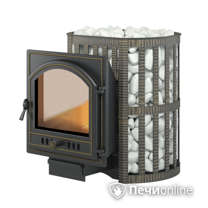 Дровяная банная печь Везувий Легенда Ковка 22 (205) чугун в Копейске